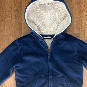 Lands' End Sherpa Lined Hoodie -  Navy - 4T